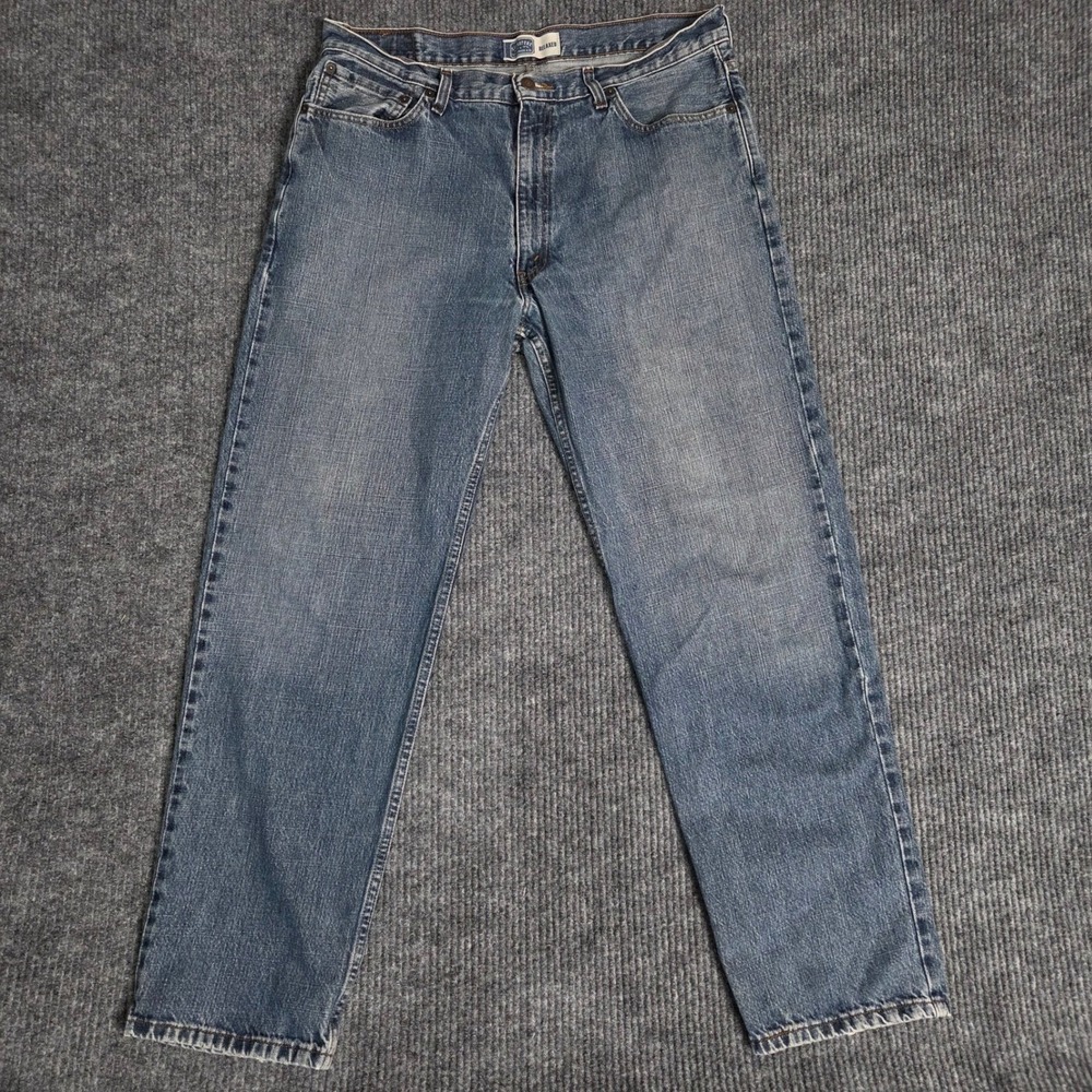 Levi Strauss Signature Medium Wash Mens Relaxed Fit Blue Denim Jeans 36x32